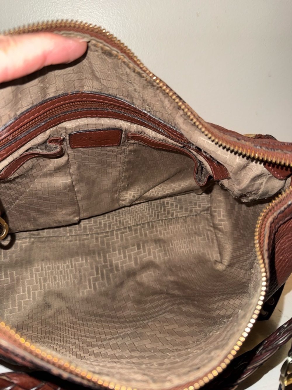 Cole Haan Hobo Brown Leather Shoulder Bag With Braided Strap - Picture 12 of 15